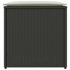 vidaXL Kissenbox mit Speicher Schwarz 50 x 50 x 50 cm Poly-Rattan
