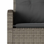 vidaXL L-förmiges Couchsofa mit Kissen Graues Polyrattan