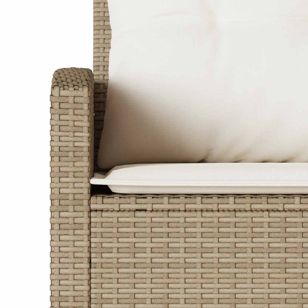 vidaXL L-förmiges Couchsofa mit Kissen Beige Polyrattan