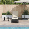 vidaXL Sonnenliege Schwarz und Cremeweiß 55 x 200 x 92 cm Poly-Rattan