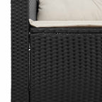 vidaXL Gartensofa mit Kissen 3-Sitzer Schwarz Poly Rattan