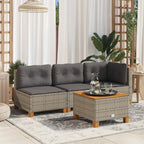 vidaXL Gartentisch Schwarz 38x38x42 cm Poly Rattan Akazienholz
