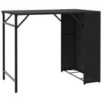 vidaXL 5-tlg. Garten-Essgruppe Faltbar Schwarz Poly Rattan