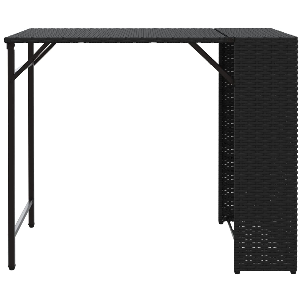 vidaXL 5-tlg. Garten-Essgruppe Faltbar Schwarz Poly Rattan