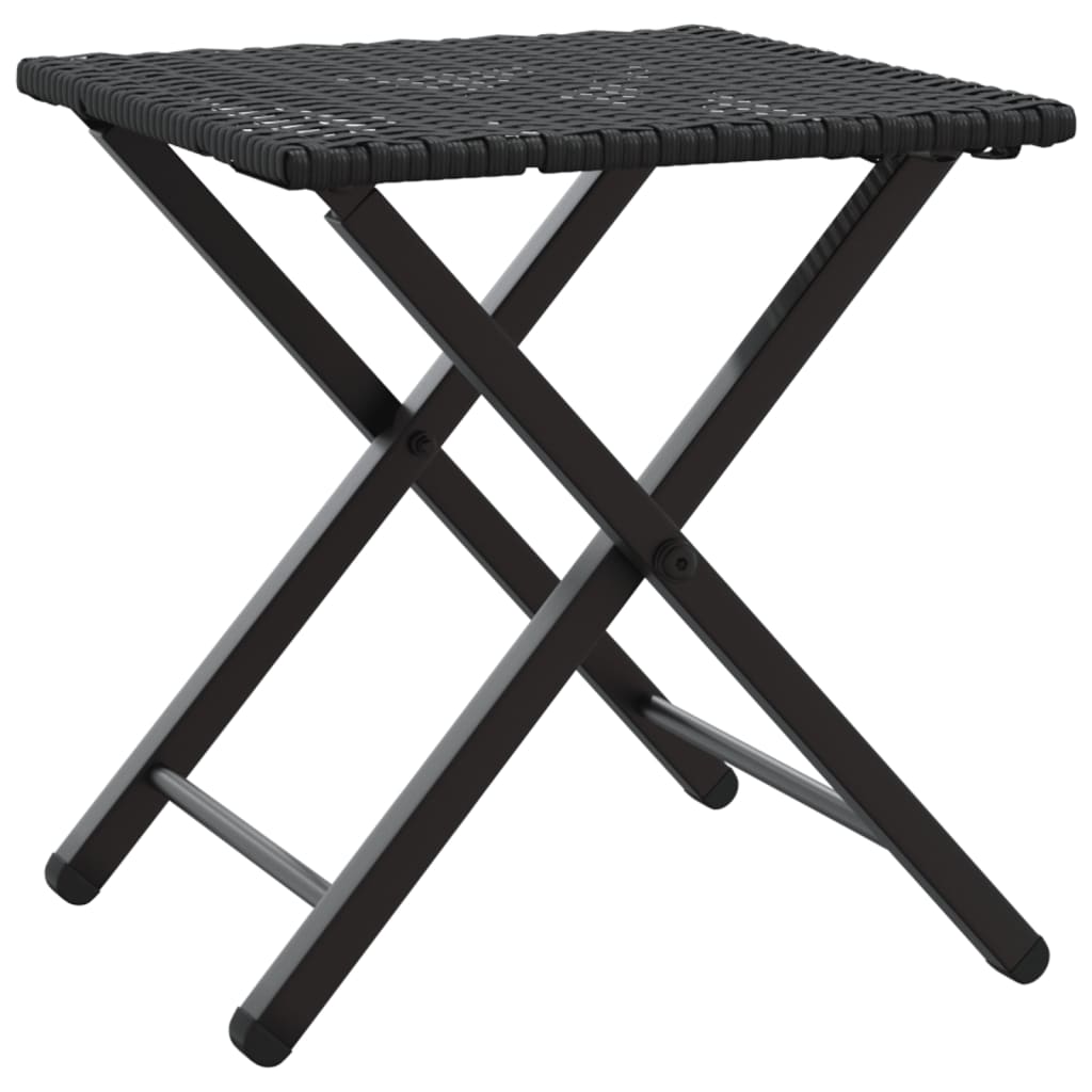 vidaXL 5-tlg. Garten-Essgruppe Faltbar Schwarz Poly Rattan