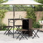 vidaXL 5-tlg. Garten-Essgruppe Klappbar Braun Poly Rattan
