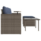 vidaXL 3-teiliges Gartensofa-Set mit Kissen, grau, Polyrattan