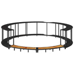 vidaXL Whirlpool-Umrandung mit Stauraum Holztreppe Schwarz Poly Rattan