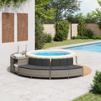 vidaXL Whirlpool-Bänke mit Auflagen 2 Stk. Grau Poly Rattan