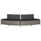 vidaXL Whirlpool-Bänke mit Auflagen 2 Stk. Grau Poly Rattan