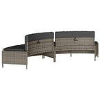 vidaXL Whirlpool-Bänke mit Auflagen 2 Stk. Grau Poly Rattan