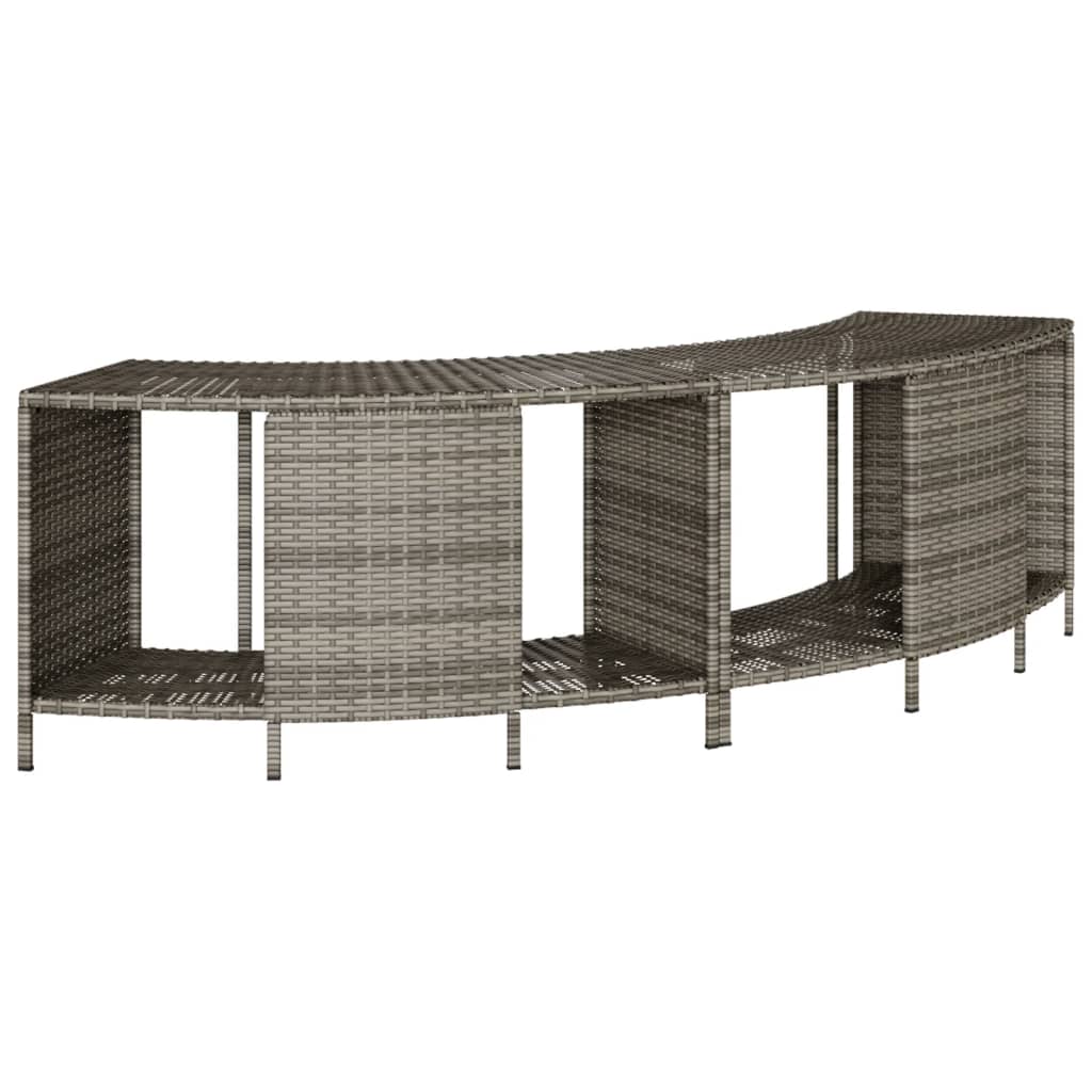 vidaXL Outdoor-Regale für Whirlpool 2 Stk. Grau Poly Rattan
