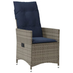 vidaXL 3-teiliges Bistro-Set mit Kissen Grau Poly Rattan