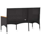 vidaXL Gartenbank 3-Sitzer mit Kissen Schwarz Poly Rattan