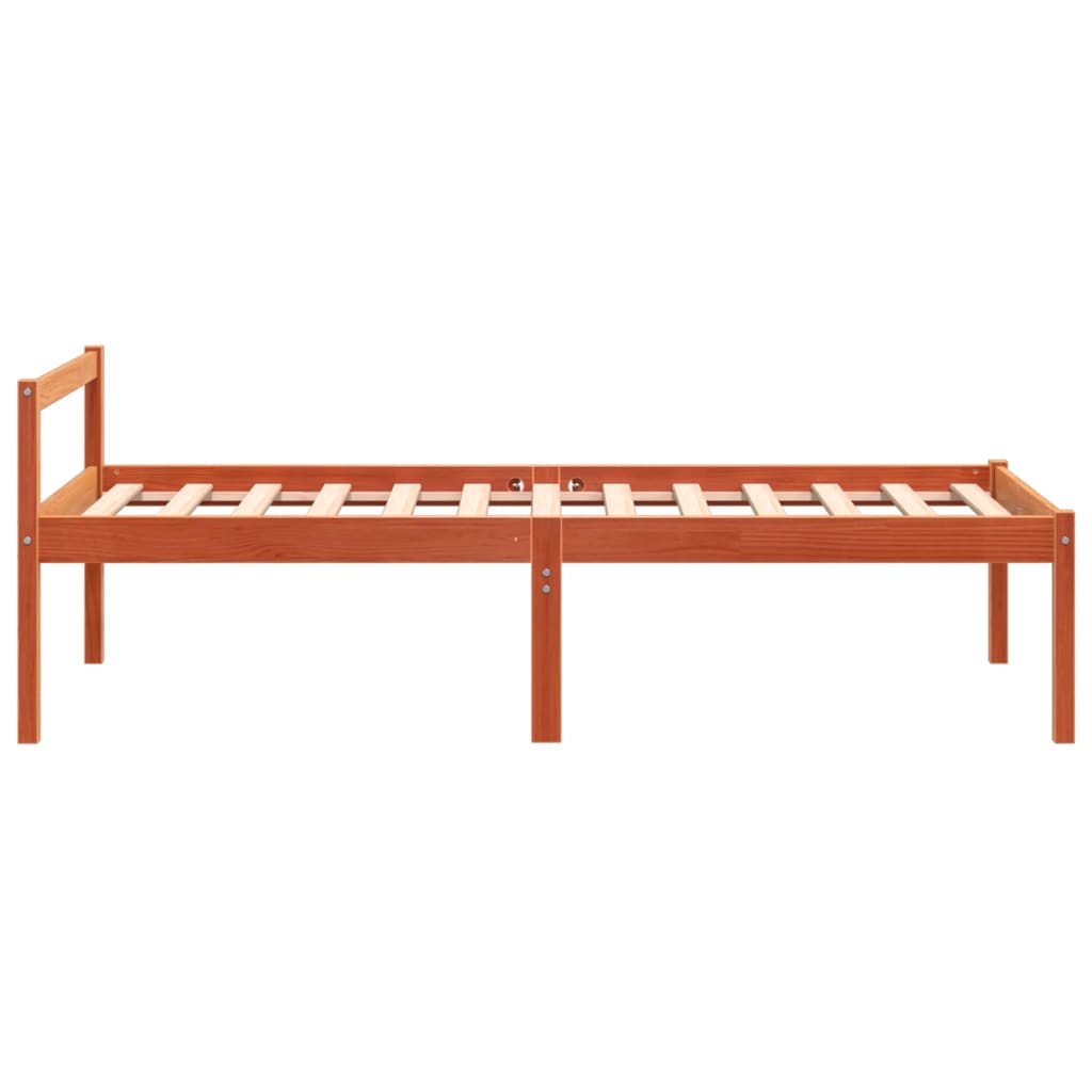 vidaXL Seniorenbett Wachsbraun 75x190 cm Massivholz Kiefer