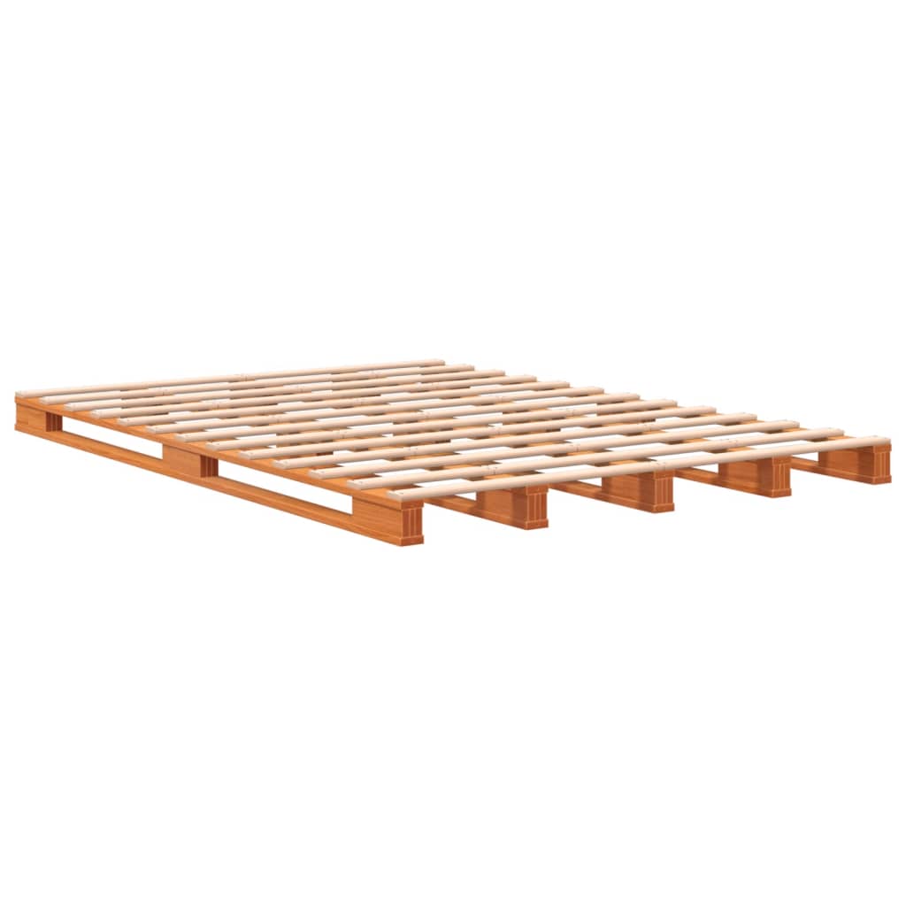 vidaXL Palettenbett Wachsbraun 140x200 cm Massivholz Kiefer