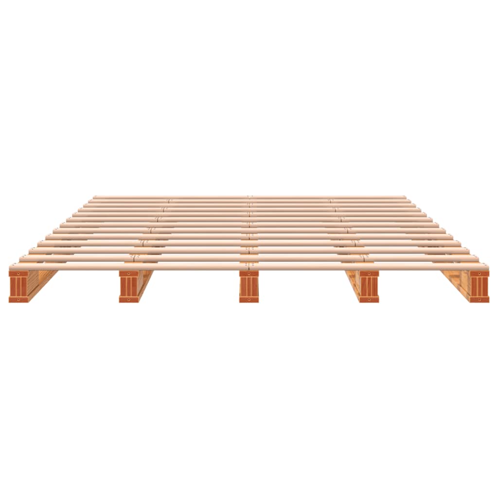 vidaXL Palettenbett Wachsbraun 140x200 cm Massivholz Kiefer