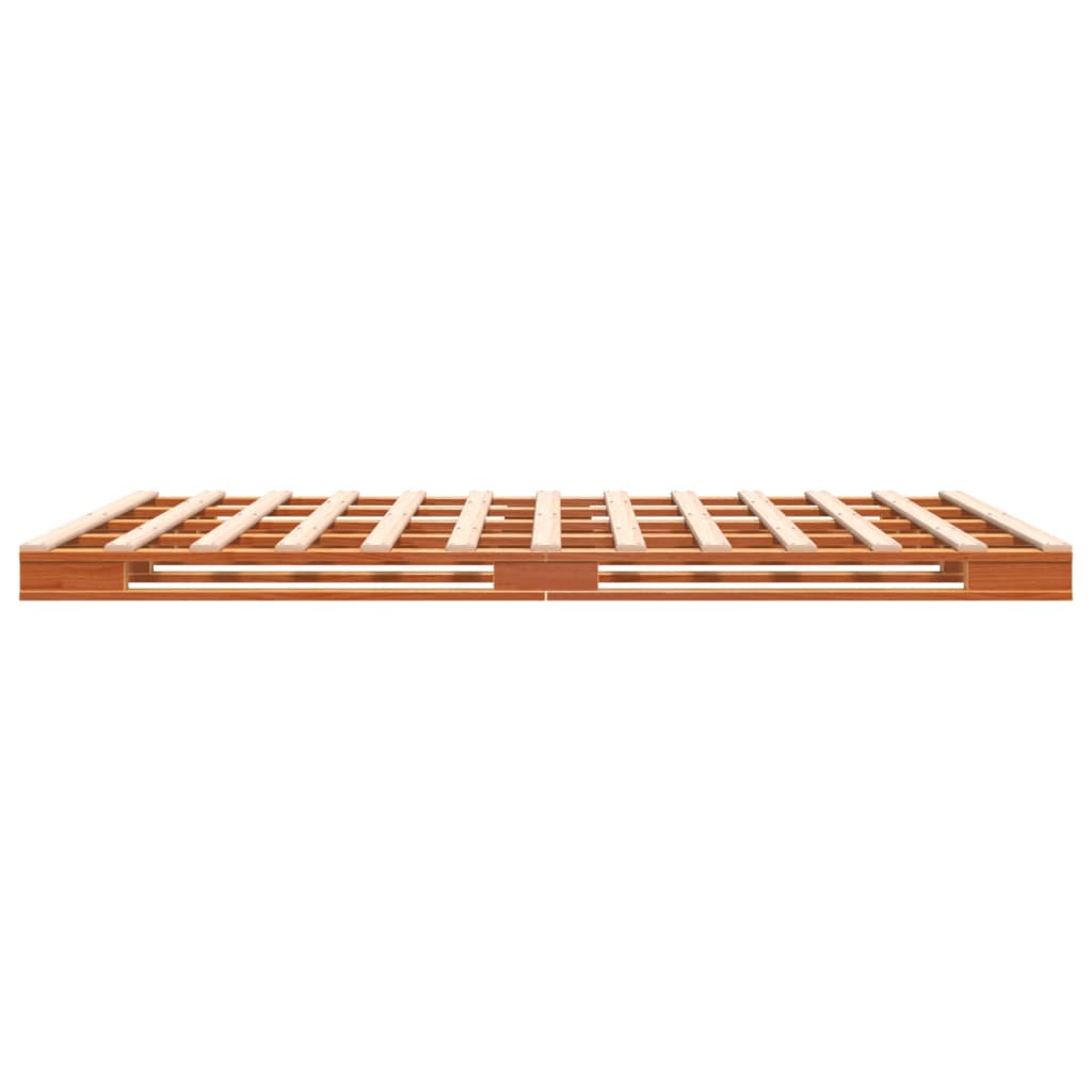 vidaXL Palettenbett Wachsbraun 140x200 cm Massivholz Kiefer