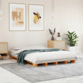 vidaXL Palettenbett Wachsbraun 140x200 cm Massivholz Kiefer