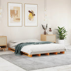 vidaXL Palettenbett Wachsbraun 140x200 cm Massivholz Kiefer