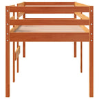 vidaXL Hochbett Wachsbraun 90x200 cm Massivholz Kiefer