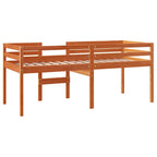 vidaXL Hochbett Wachsbraun 90x200 cm Massivholz Kiefer