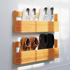 vidaXL Wand-Schuhregale 2 Stk. Wachsbraun 59x8,5x23,5 cm Massivholz