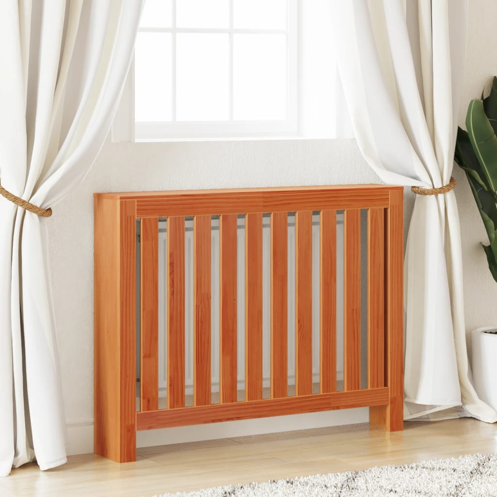 vidaXL Heizkörperverkleidung Wachsbraun 108,5x19x84cm Massivholz