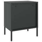 vidaXL Nachttische 2 Stk. Schwarz 50x35x60 cm Glas und Stahl