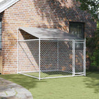 vidaXL Hundezwinger mit Dach und Tür Grau 2x2x2 m Verzinkter Stahl