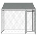 vidaXL Hundezwinger mit Dach und Tür Grau 2x2x2 m Verzinkter Stahl