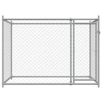 vidaXL Hundezwinger mit Tür Grau 2x2x1,5 m Verzinkter Stahl
