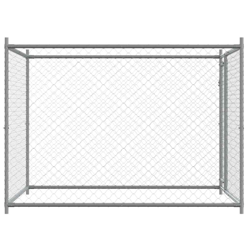 vidaXL Hundezwinger mit Tür Grau 2x2x1,5 m Verzinkter Stahl