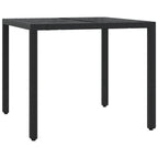 vidaXL 3-tlg. Garten-Essgruppe mit Kissen Schwarz Poly Rattan