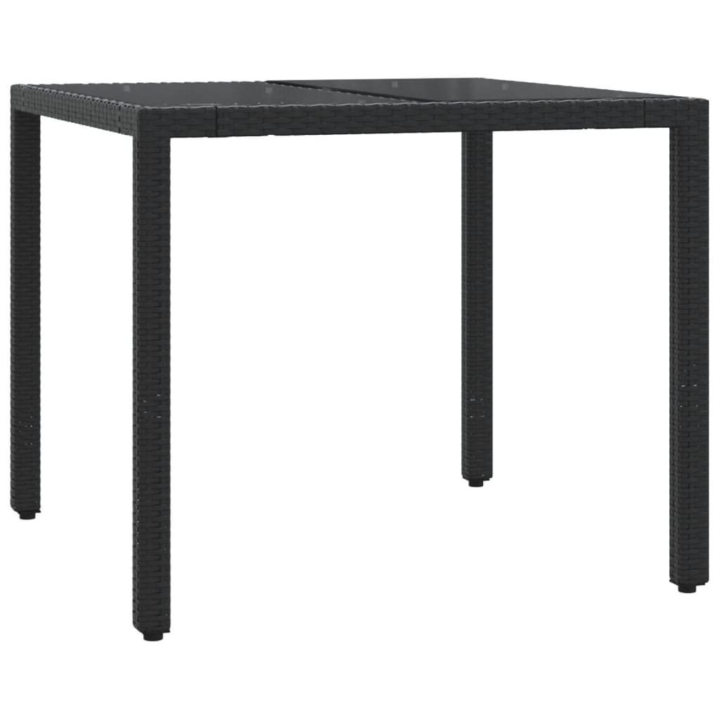 vidaXL 3-tlg. Garten-Essgruppe mit Kissen Schwarz Poly Rattan