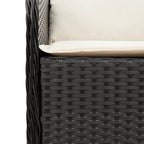 vidaXL 3-tlg. Garten-Essgruppe mit Kissen Schwarz Poly Rattan