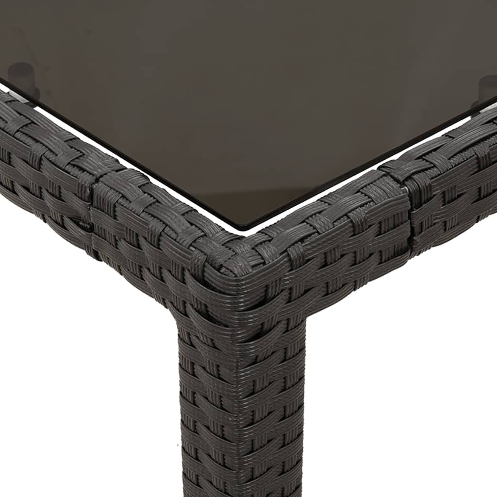 vidaXL 3-tlg. Garten-Essgruppe mit Kissen Schwarz Poly Rattan