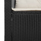 vidaXL 5tlg. Garten-Sofagarnitur mit Kissen Schwarz Poly Rattan Akazie