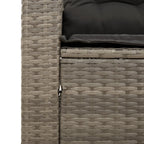 vidaXL 5-tlg. Garten-Sofagarnitur mit Kissen Grau Poly Rattan Akazie