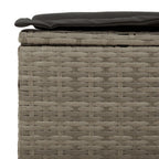 vidaXL 5-tlg. Garten-Sofagarnitur mit Kissen Grau Poly Rattan Akazie