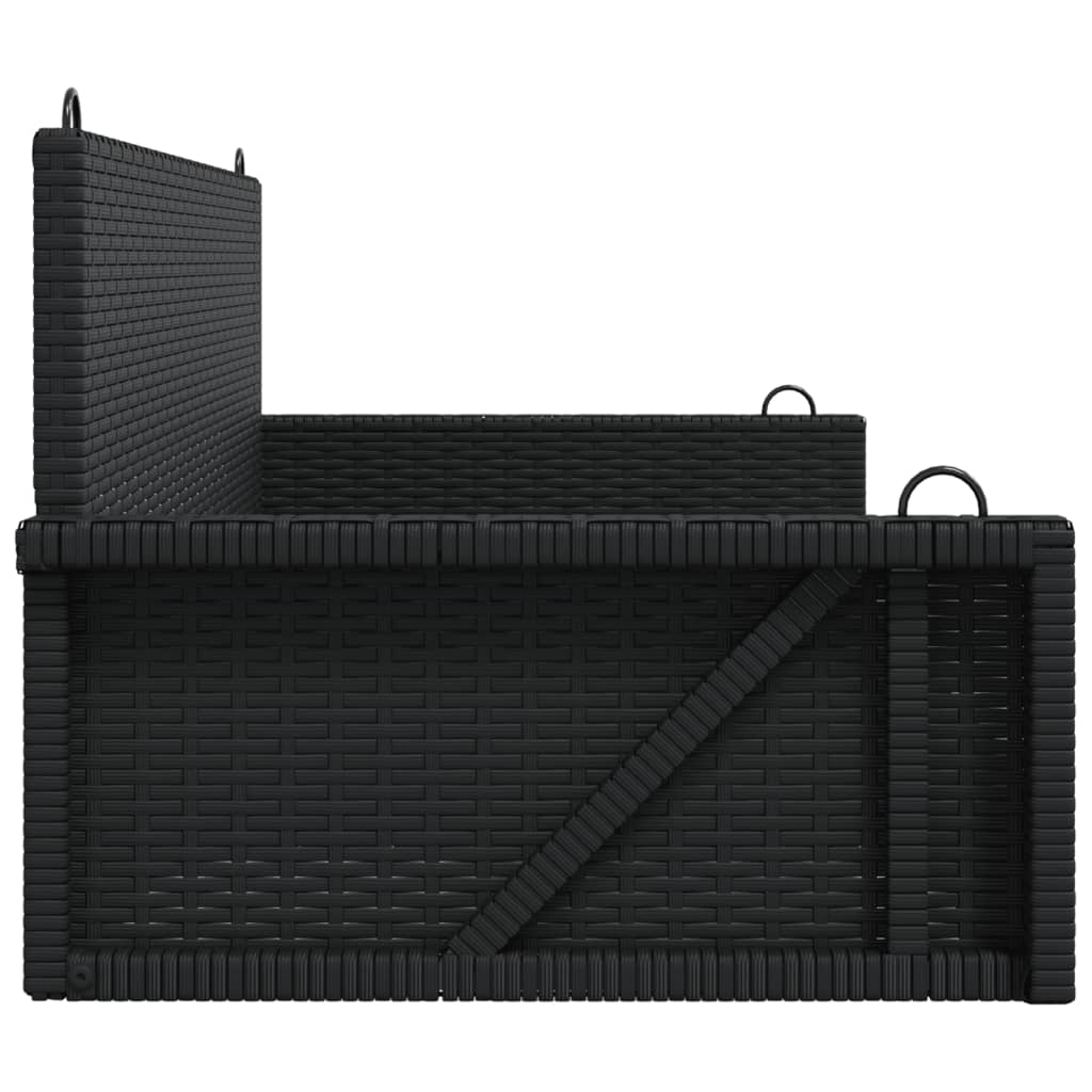 vidaXL Hängebank Schwarz 119x56x48 cm Poly Rattan