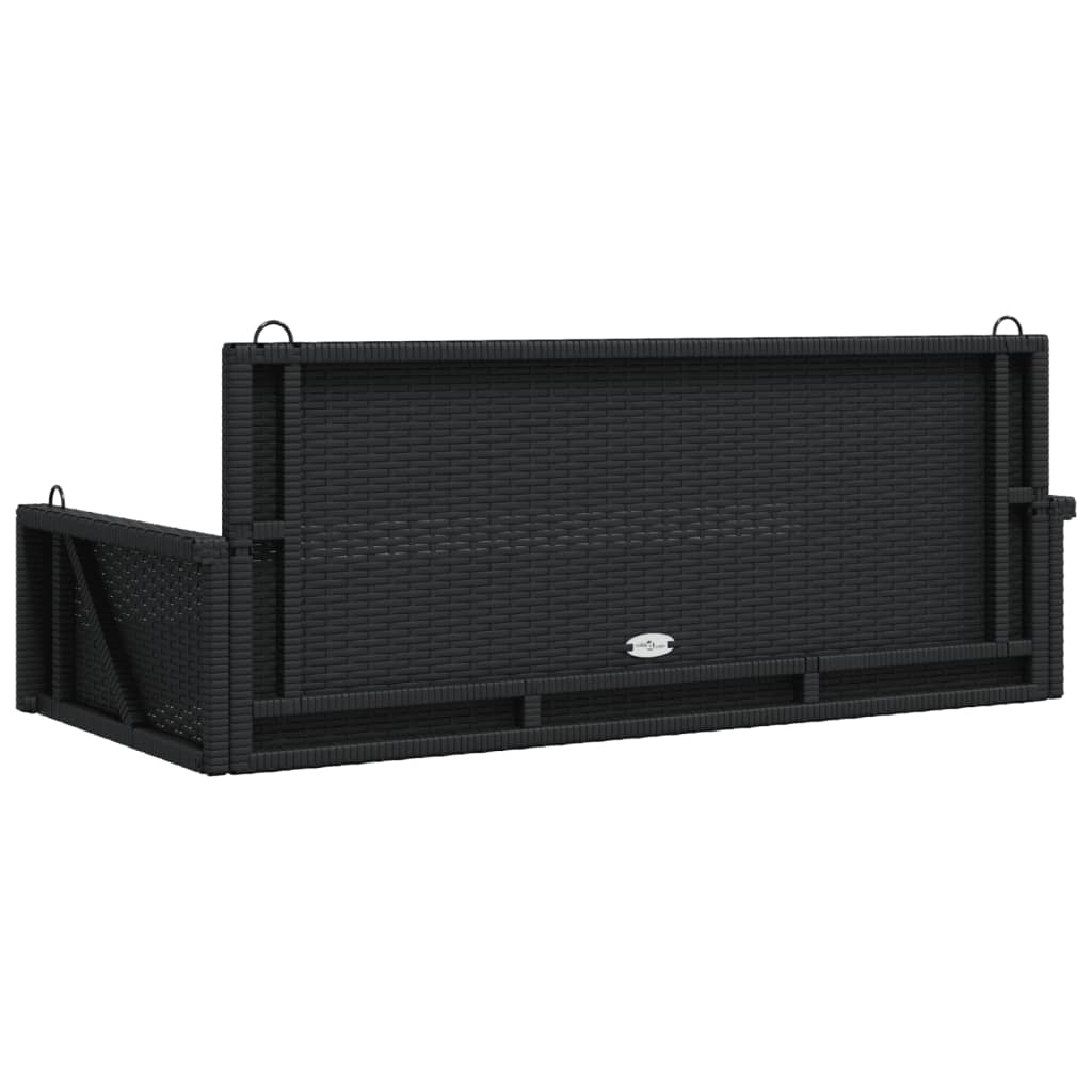 vidaXL Hängebank Schwarz 119x56x48 cm Poly Rattan