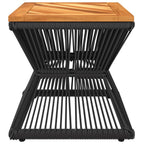 vidaXL Couchtisch mit Drahtgestell Schwarz 38x38x38 cm Akazienholz