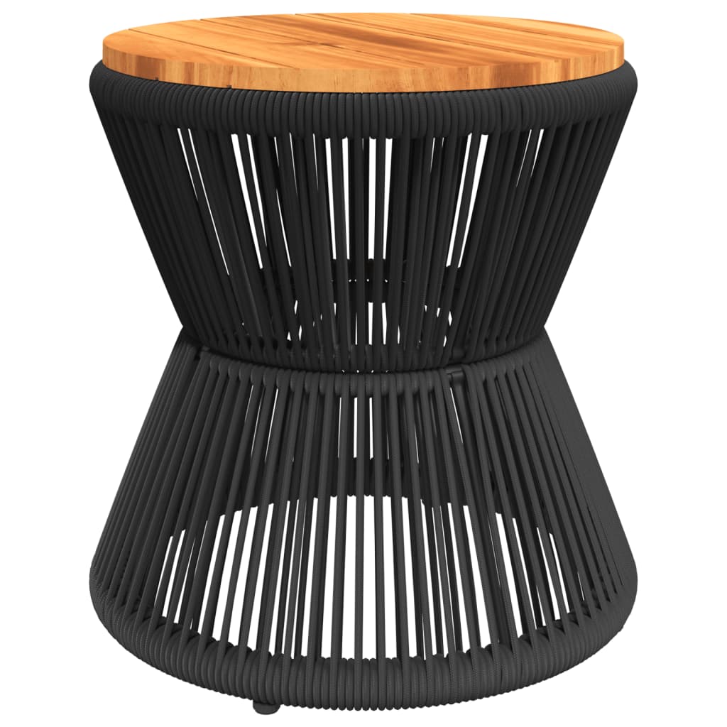 vidaXL Couchtisch mit Drahtgestell Schwarz Ø 45x44 cm Akazienholz