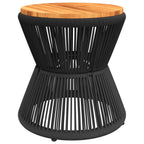 vidaXL Couchtisch mit Drahtgestell Schwarz Ø 45x44 cm Akazienholz