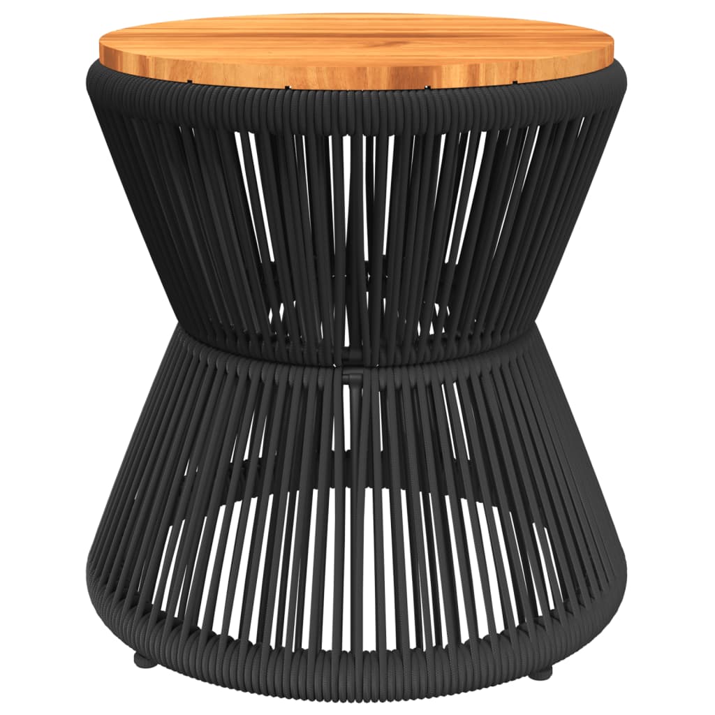 vidaXL Couchtisch mit Drahtgestell Schwarz Ø 45x44 cm Akazienholz