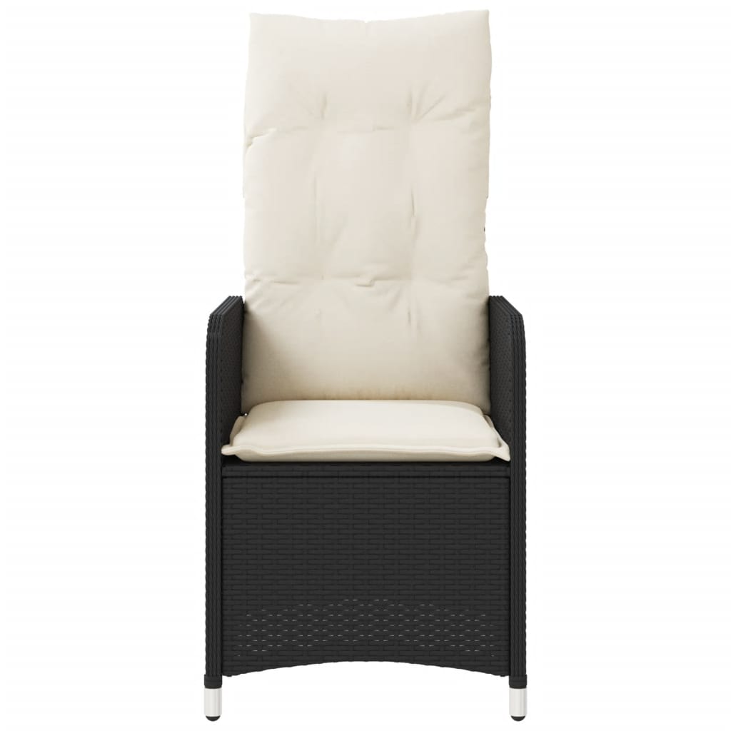 vidaXL Outdoor-Lehnstühle 2 Stk. mit Tisch Schwarz Poly-Rattan