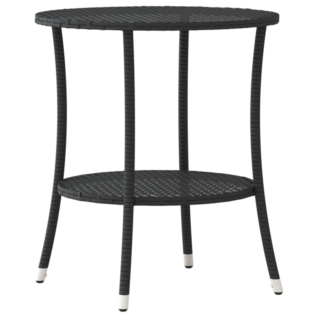vidaXL Outdoor-Lehnstühle 2 Stk. mit Tisch Schwarz Poly-Rattan