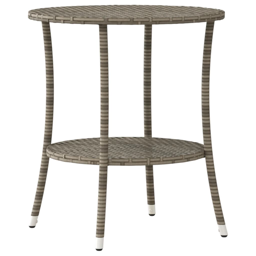 vidaXL Gartenstühle Verstellbar 2 Stk. mit Tisch Grau Poly Rattan