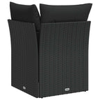 vidaXL Gartensofa-Ecke mit Kissen Schwarz Poly Rattan
